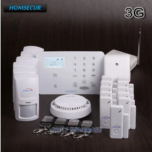

HOMSECUR Wireless&wired WCDMA/GSM LCD Home Alarm System With Smartphone App Control+6*PIR+Door Sensor
