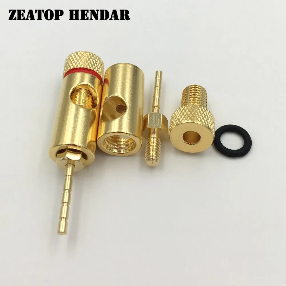 8Pcs 24K Gold Brass Speaker Pin 2mm Banana Male Plug Straight Speaker
