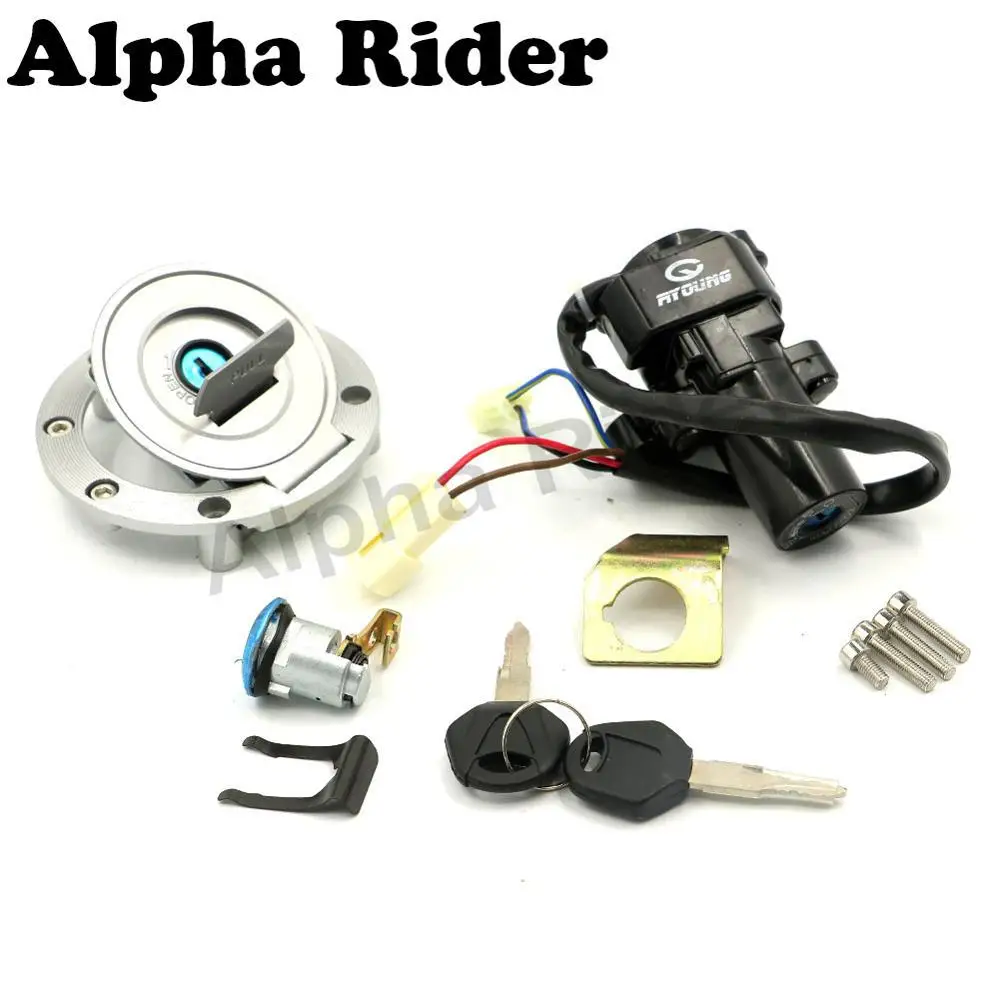 Motorcycle Ignition Switch Lock Fuel Cap Tank Cover Seat Locks Key Set