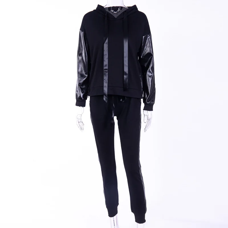 XUANSHOW Fashion Cotton Tracksuit Women Loose Clothes Outfits Autumn Winter Patchwork Long Sleeve Hoodies+Long Pants 2 Piece Set