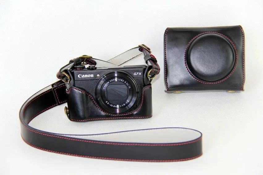 Роскошные кожаные Камера чехол для Canon Powershot G7X Mark 2 G7X II G7X2 цифровой Камера из искусственной кожи чехол для камеры + ремень