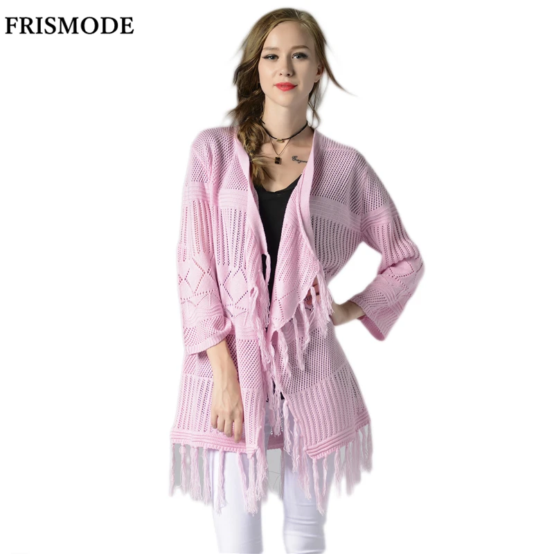 Excellent Style Chic Hollow out Tassel Long Cardigan Women Fashion