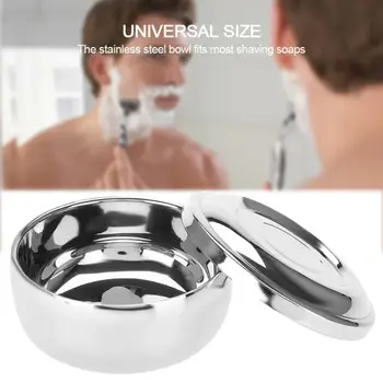 

Universal Men Stainless Steel Beard Shaving Soap Bowl Shaving Mug Container With a Mirror