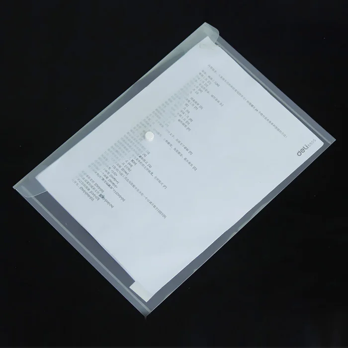 Папки файла прозрачный пластик мешок документа A4 кнопка-застежка вдохновлял цвет классифицируются хранения канцелярских держатель файла