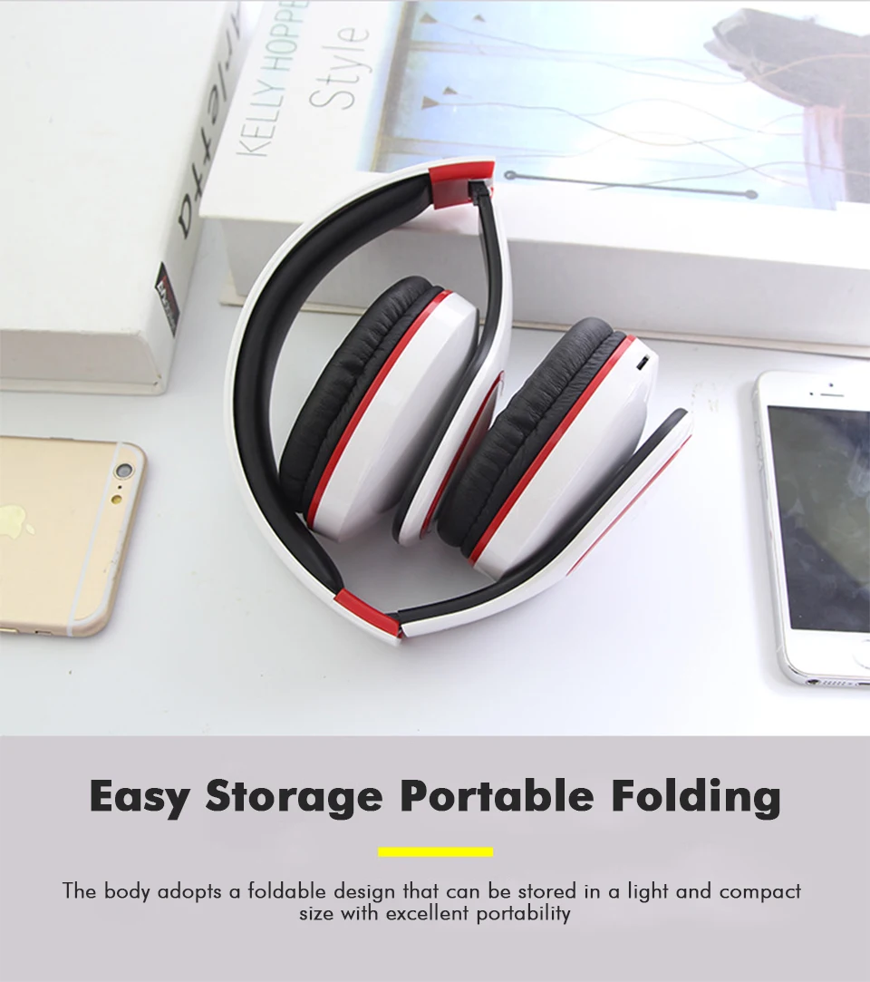 Sport bluetooth headphone noise cancelling wireless headphones handsfree bluetooth headphone with mic sd tf card slot fm radio (6)