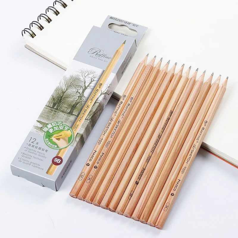 JIANWU 12pcs/set Marco wooden pencil pencils for school Drawing pencil