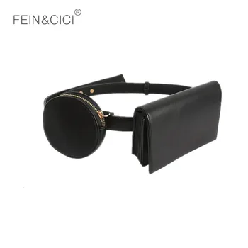 

Fanny Pack double belt bag waist bag women brand leather round with box small purse 2019 new hight quality clutch drop shipping