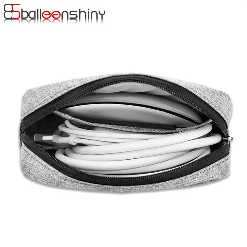 BalleenShiny السفر الرقمية حقيبة التخزين المحمولة الرقمية كابل يو اس بي شاحن سماعة حقيبة لمستحضرات التجميل التخزين المنظم حقيبة حالة