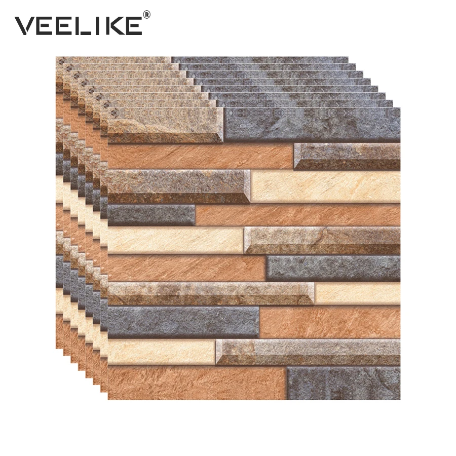 

New Style 3D Tile Wall Stickers Kitchen Bathroom Backsplash Home Decoration DIY Creative Self Adhesive Wallpaper PVC Material