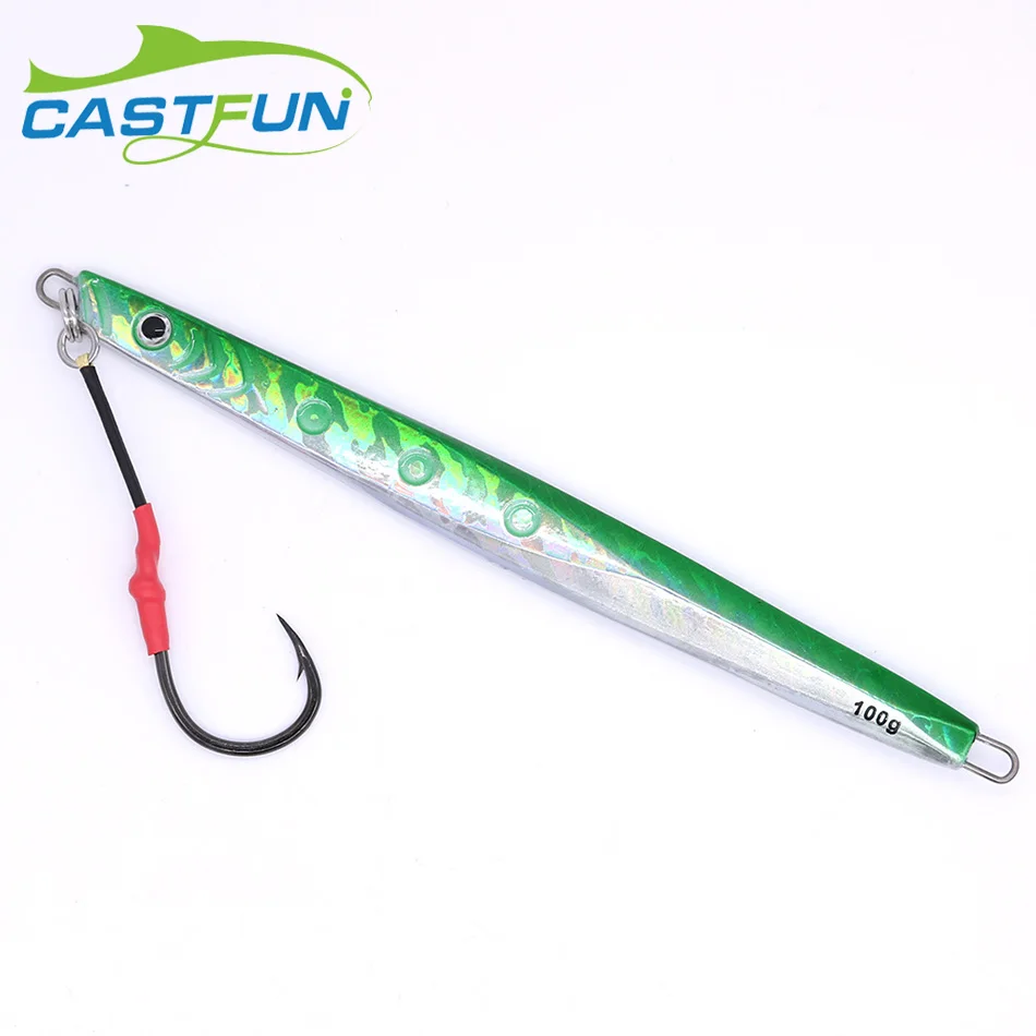

CASTFUN Benthos Speed Jig 100g 150g 200g 300g Vertical Jigging With Mustad Jigging Hook Metal Jig Lures Saltwater Fishing Tackle