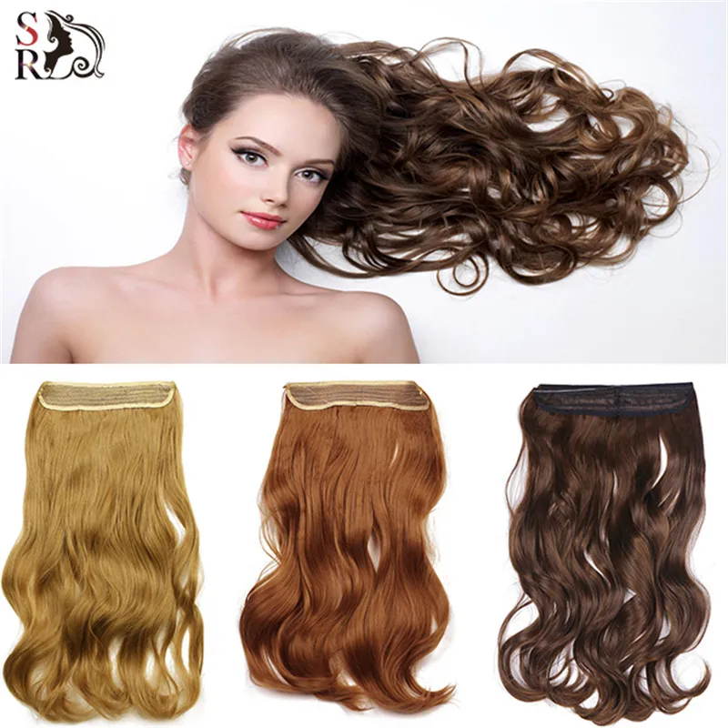 1PC Wavy Halo Hair Extensions 20inch 50cm M01 Hairpiece Hair Pieces Accessories Natural Synthetic Flip Hair Extension