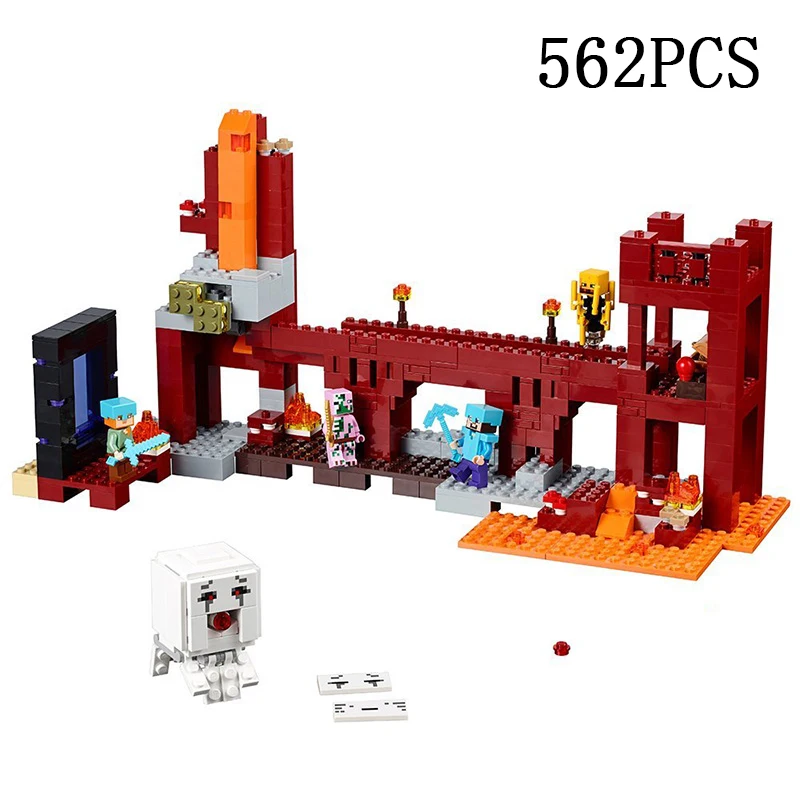 

Nether Fortress BLOCKS Legoed Minecrafted Numbers Creative Building Designers Bricks Set My World Educational Toys For Children