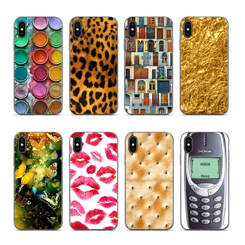 

For iphone cases 7plus Tiger Leopard Print Panther Photo Covers Case For iphone X XS XR XSMAX 6 6S 8 8PLUS 7 Transparent Egde
