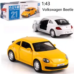 CAIPO 1:43 VW Beetle литая металлическая модель автомобиля для мальчика, коллекция игрушек, подарок для детей