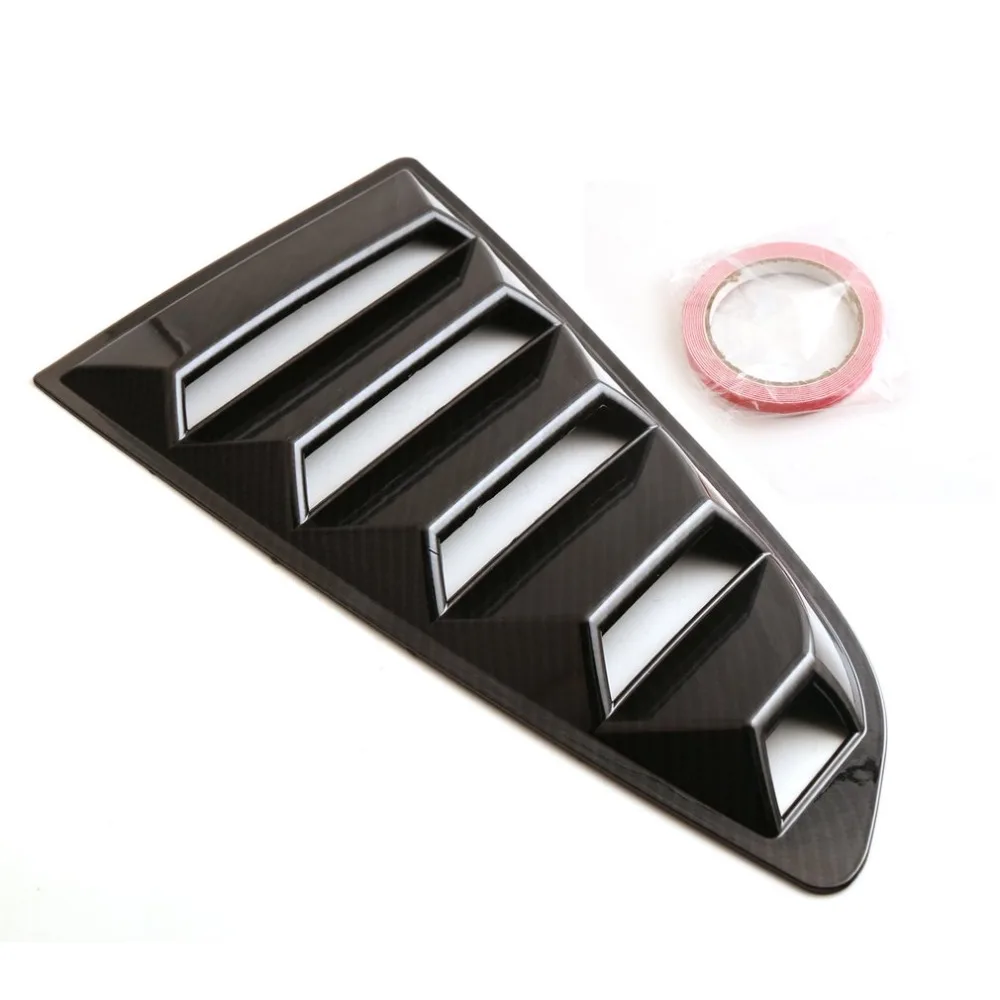 1Pair Black Carbon Fiber Grain Car Side Window Louvers For Ford Mustang 2015 2017 Car Styling
