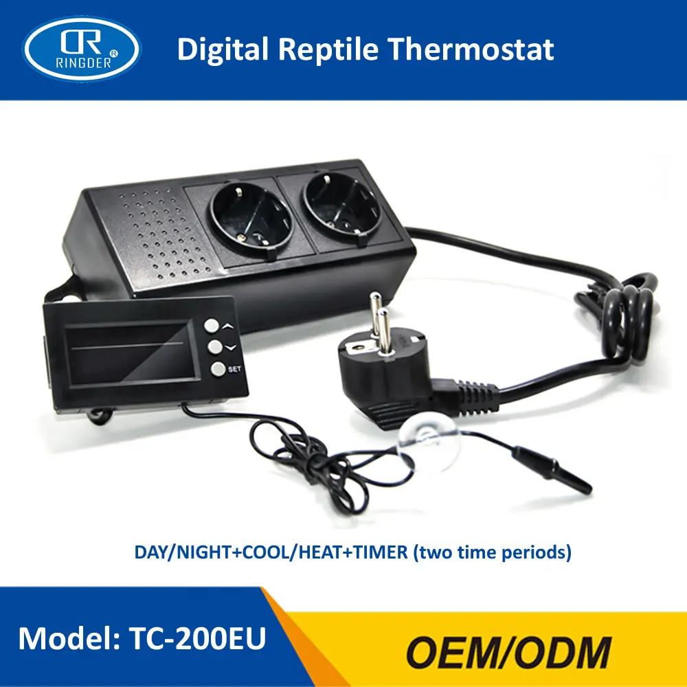 

RINGDER TC-200 0-50C Aquarium pet Aquatic organisms Day/night temperature control Real Time Clock temperature controller