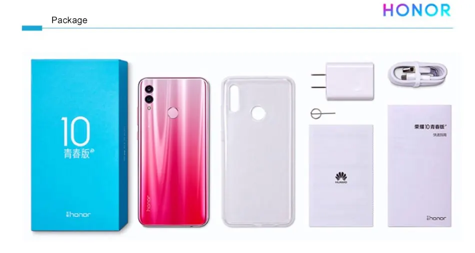 Perfect Original Honor 10 lite Mobile Phone 6.21" 6GB  64GB Kirin 710 Octa Core 24MP+13MP Camera 3400mAh Android 9 4G LTE cell phones 6