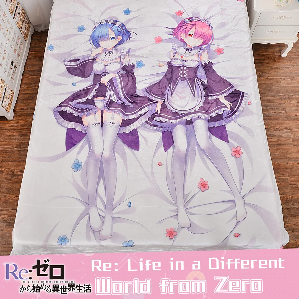 Японское аниме Re: Zero Rem Ram Kawaii Maid простыня покрывало на кровать 3d Встроенный ковер одеяло манга пододеяльник фланелевая ткань