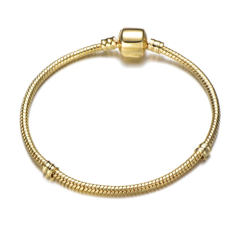 Octbyna, модный, посеребренный, в форме сердца, цепочка-змейка, очаровательный браслет для женщин, брендовый браслет и браслет, сделай сам, ювелирное изделие, подарок - Окраска металла: AA0001