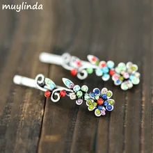 Набор из двух Винтаж Стразы в виде металлического цветка волос ручки зажим для волос Для женщин ретро волос Головные уборы аксессуары для волос ювелирные изделия