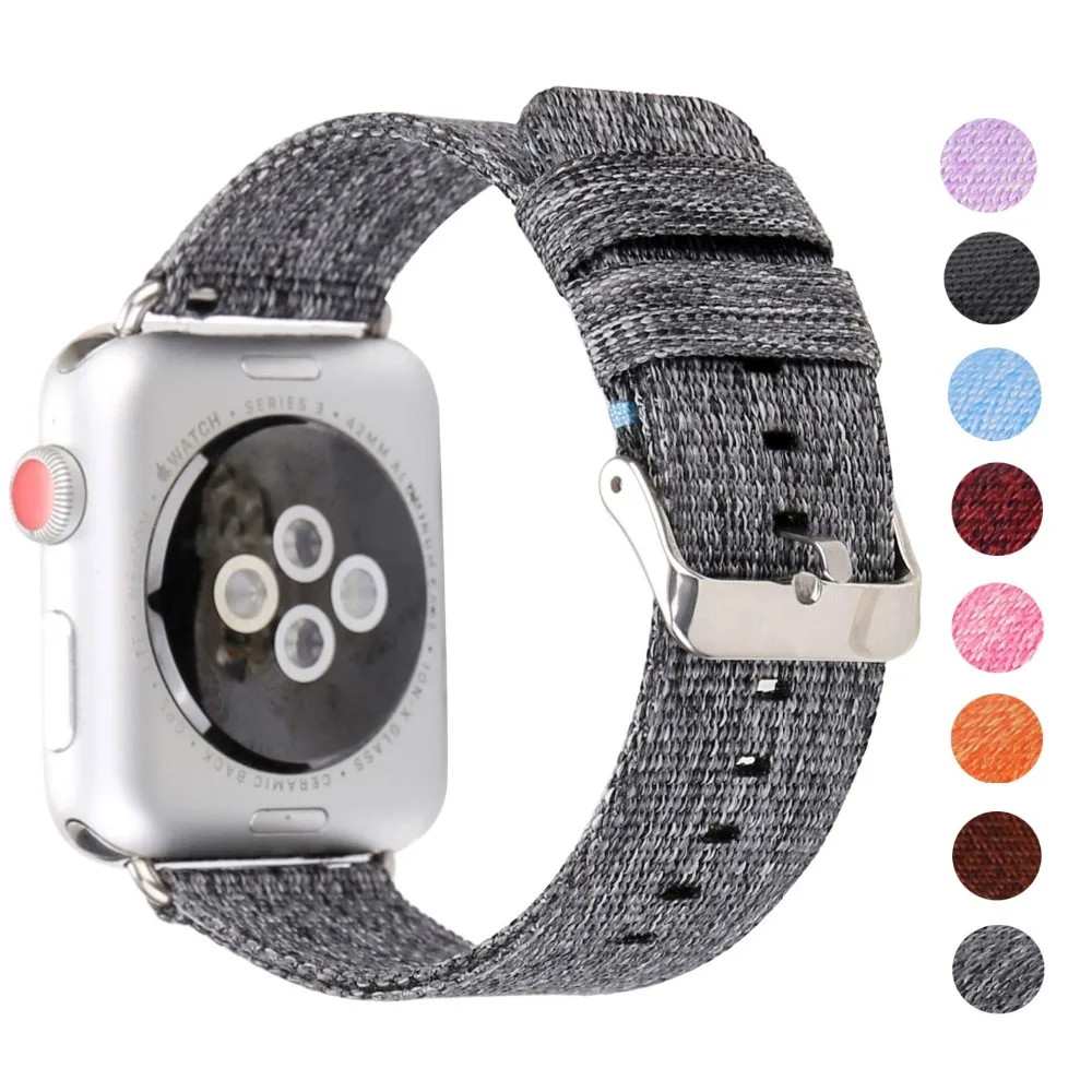 

Nylon Watch Band for Apple Watch 4 Band Soft Replacement Sport Bands with Stainless Metal Clasp For iWatch 44mm 38 42mm