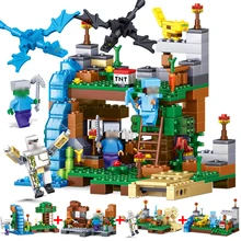 378pcs 4 in 1 MY WORLD Compatible Legoed Minecrafted figures city Building Blocks Bricks Set Educational toys for children gift