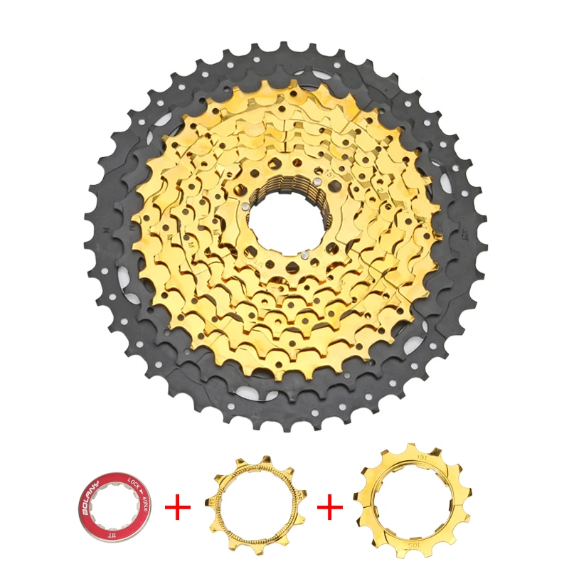 BOLANY MTB велосипед Золотая кассета 10S 30 Скорость 11-42T звездочки Золотое колесо свободного хода горный велосипед для аксессуаров запчасти звездочки