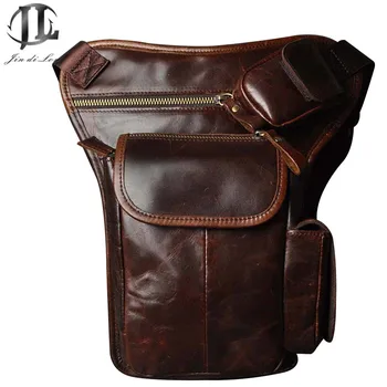 

Retro Vintage Casual Multi Function 100% Genuine Leather Cowhide Men Waist Bag Packs Shoulder Leg Bag camera Bags For Man