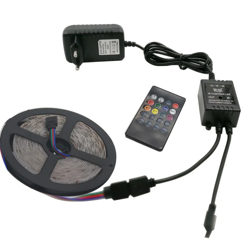 SMD 2835 комплект музыкального контроллера DC 12V RGB светодиодная лента|Светодиодные