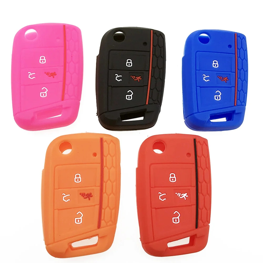 1 Pieces Silicone Key Cover For Vw Polo Golf 7 Mk7 Tiguan Skoda Octavia