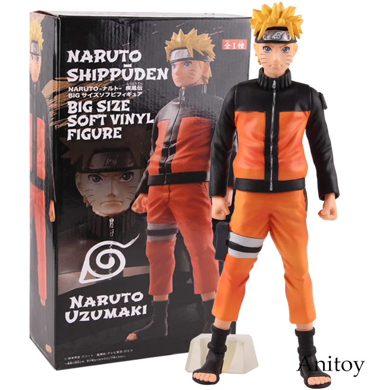 Аниме Наруто Uzumaki Naruto большой размер мягкие виниловые Рисунок ПВХ фигурку горячие игрушки Коллекционная модель игрушка в подарок 28,5 см