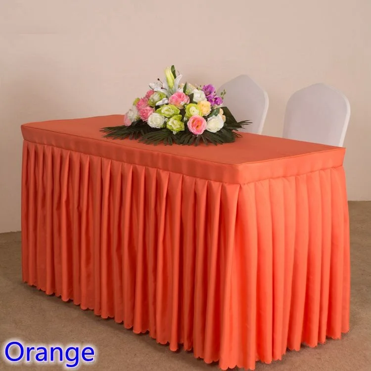 20 цветов, покрытие стола с юбка swag со складками из вместе свадебный отель украшение стола юбка для стола - Цвет: Orange