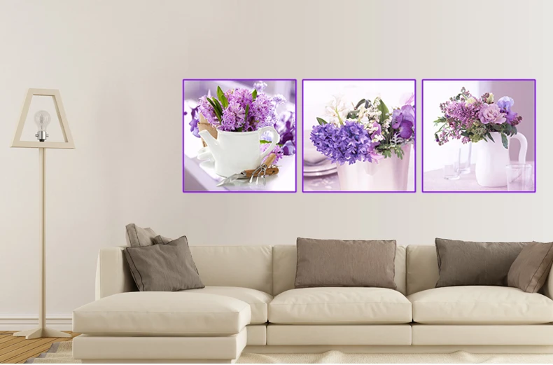 

Full diamond embroidery 2016 5D Diy diamond Painting Flower Triptych picture Needlework cross stitch diamond 2019 home decor