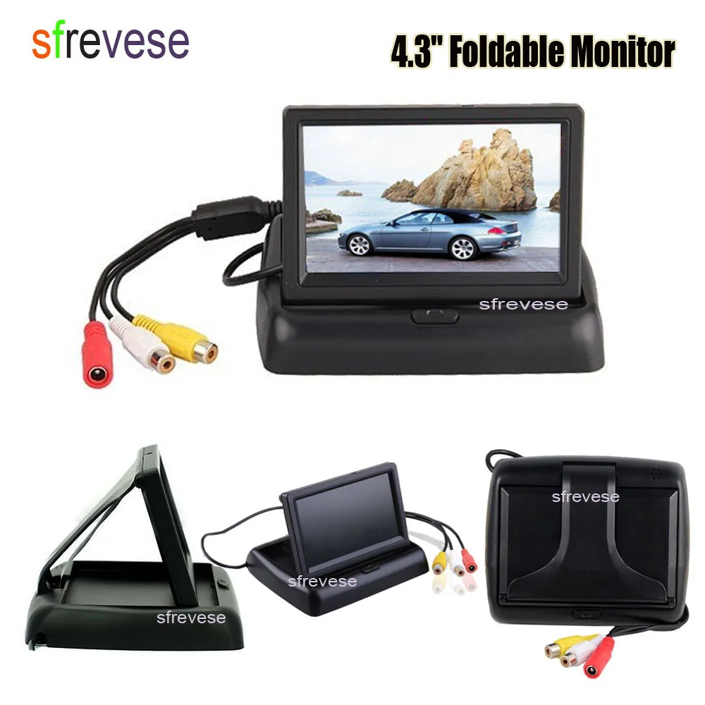 4 3 &quotTFT LCD складной цветной автомобильный монитор заднего вида комплект DVD