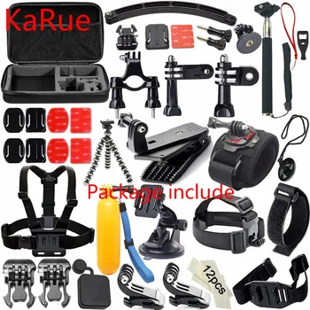 

KaRue For Go pro4 3+ 3 Action Camera Accessories Kit Mount 51 in 1 For SJ4000 EKEN H9 H9R For xiaomi for yi 4k Sport C