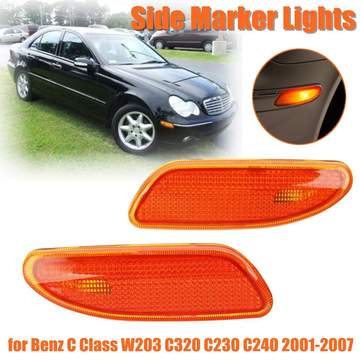 

1Pc Left or Right Signal Side Marker Light Lamps Clear Len Turn Signal Light for Benz C Class W203 C320 C230 C240 01-07