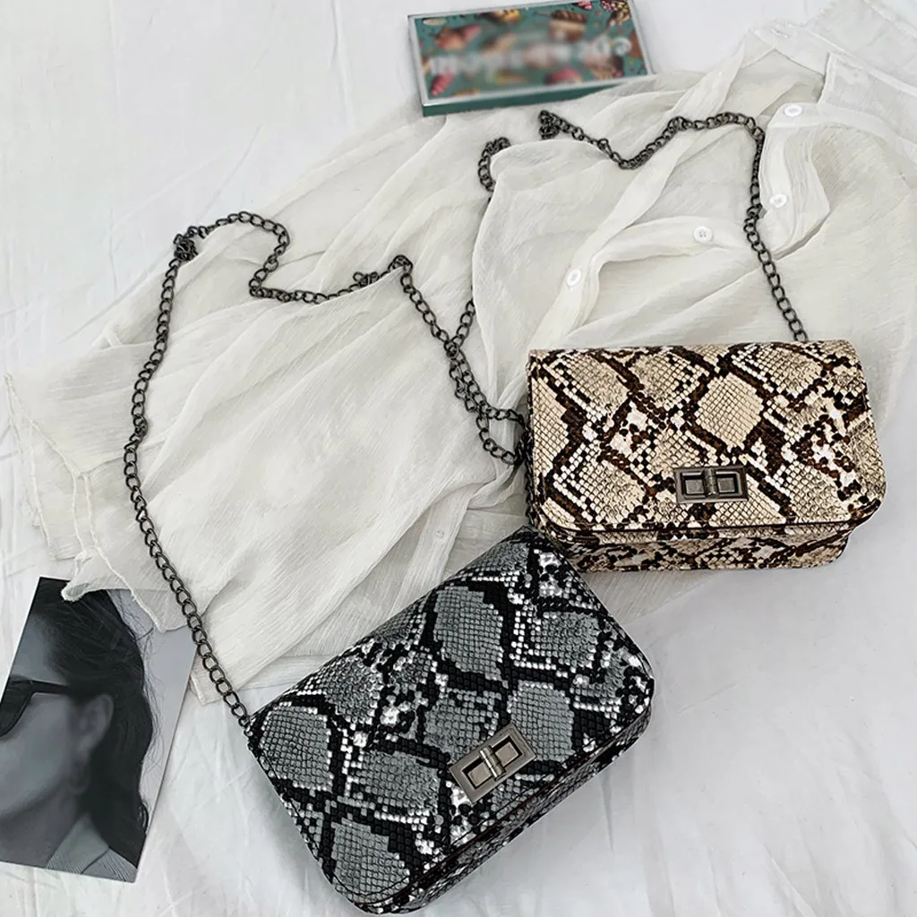 

luxury handbags women bags designer Serpentine Small Square Crossbody Bags Wild Girls Snake Print Shoulder Messenger Bag #50