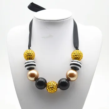 

Hot 2pcs / lot 2020 Unique Design Child Beads Chunky Bubblegum Necklace For Baby Girl Party Jewelry Kids Necklace