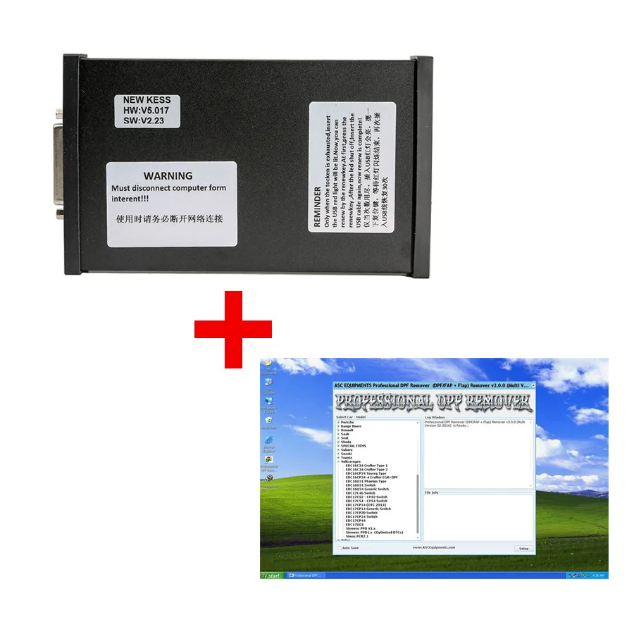V5.017 KESS V2 плюс dpf + egr Remover 3.0 lambda hotstart клапаном O2 DTC 2 Полный Программное обеспечение |