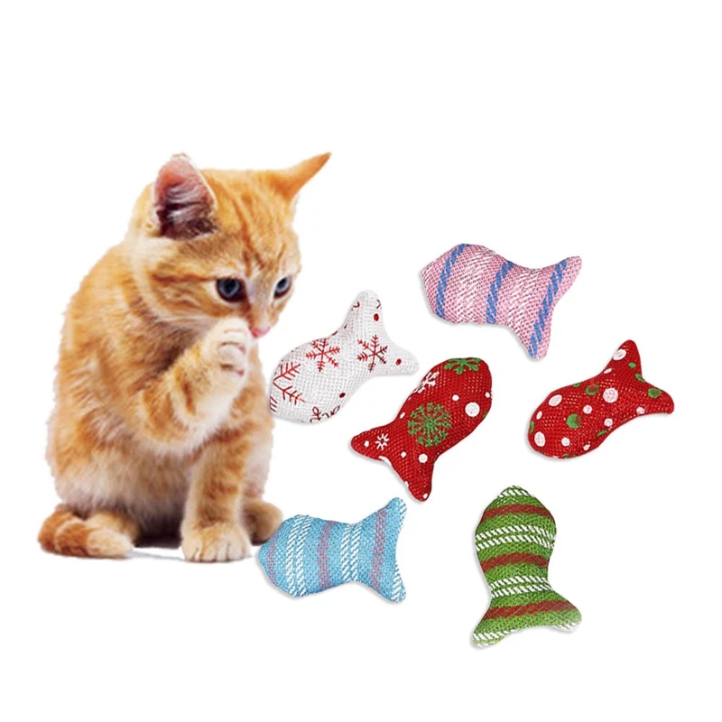 Christmas Fish Shape Catnip Toys 2018 New Interactive Toys For Kitten Cat Chewing Catch Pet