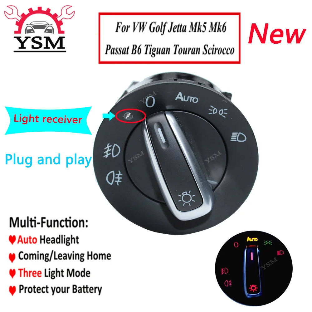 New AUTO Headlight Head Lamp Switch Light Sensor Module Upgrade For VW