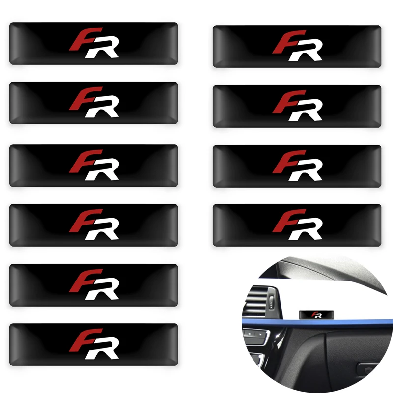

10pcs Car styling FR Full body Decorative Badge Hub caps Steering wheel for Seat Leon 2 FR Car Emblem Sticker Auto Accessories