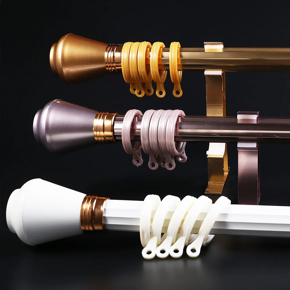 Aluminum curtain rod thickened mute Rome bar single pole double pole