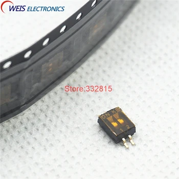 

10PCS SMD DIP switch two gear position DSHP02TSGER feet away from the gilded 1.27 FREE SHIPPING