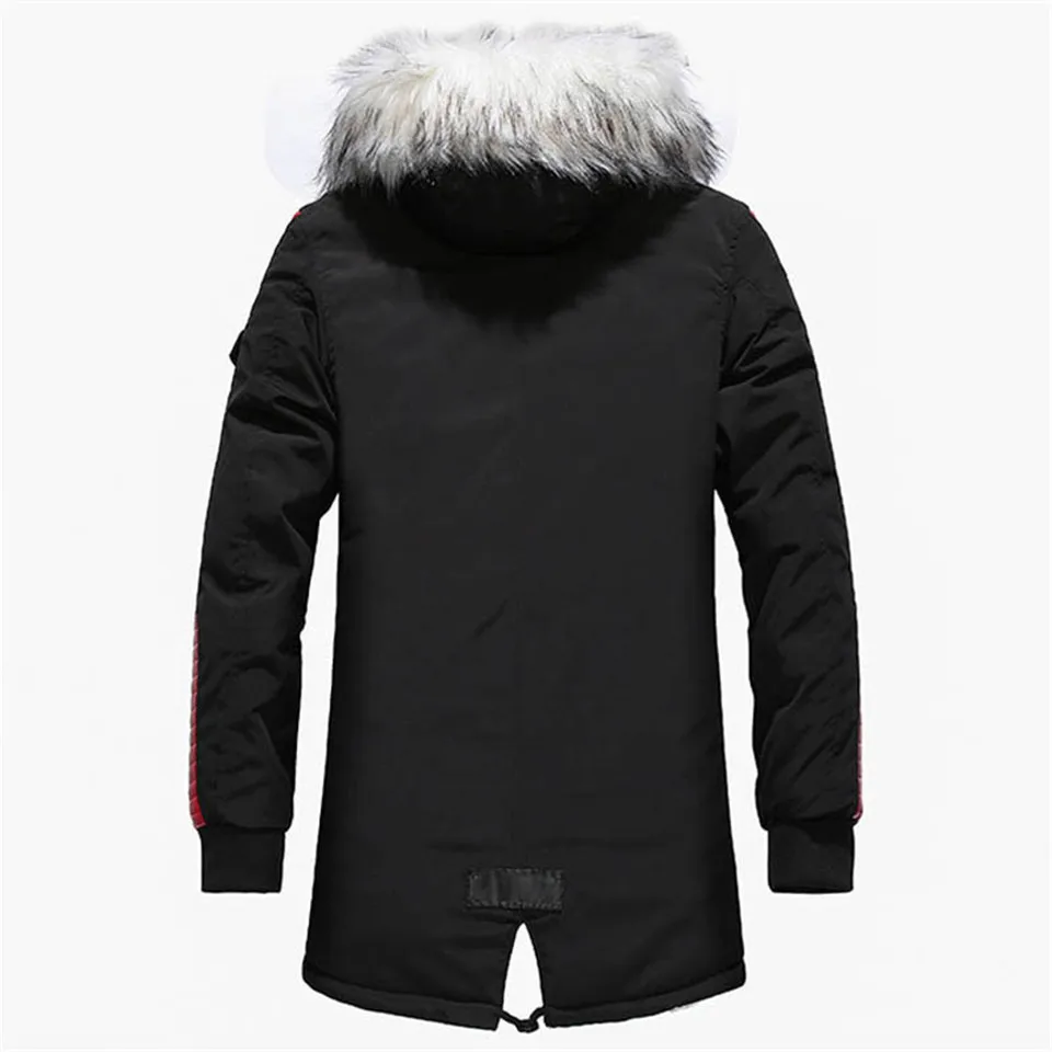 Брендовая новая зимняя куртка для мужчин, утолщенные теплые парки, Повседневная Длинная Верхняя одежда, куртки и пальто с капюшоном и воротником для мужчин, Veste Homme