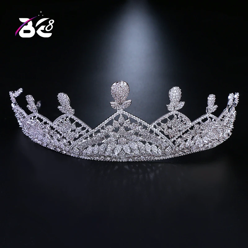 

Be 8 Paved Full Cubic Zirconia Tiara CZ Crown Classic Bridal Diadema Wedding Hair Accessories Coroa Noiva H083