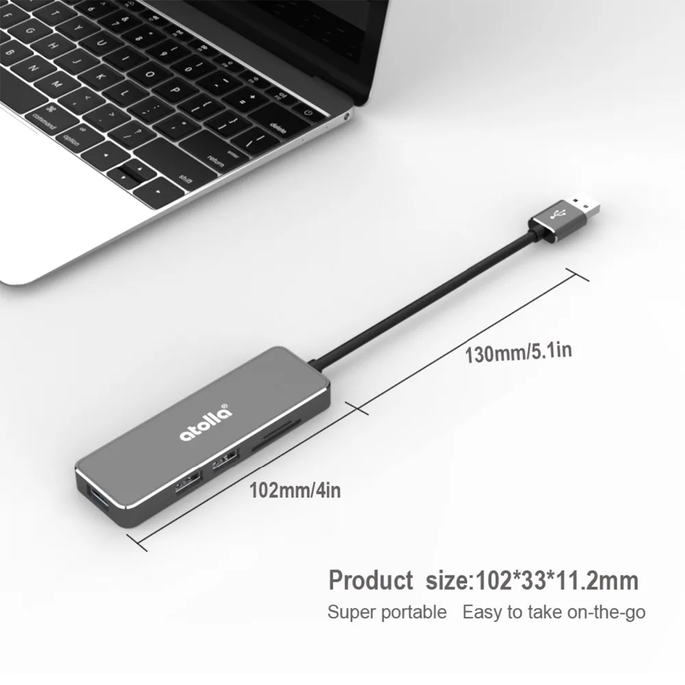 Atolla USB 3 0 концентратор активный алюминиевый 5 портов сплиттер адаптер с sd слотом/TF