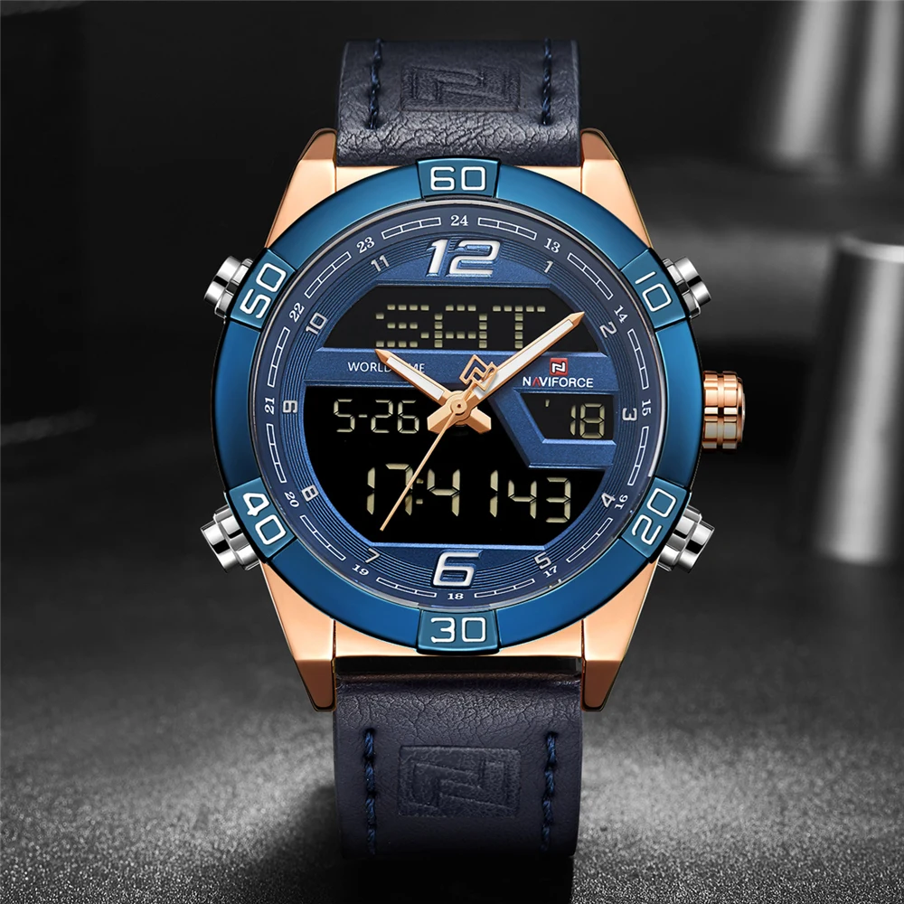  NAVIFORCE Luxury Brand Men Fashion Sports Watches Men's Waterproof Quartz Date Clock Man Leather Ar