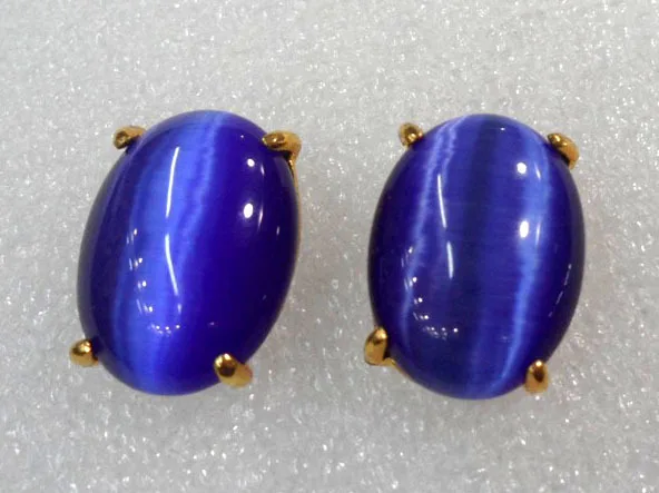 

FREE SHIPPING>>> lady's beautiful blue opal bead stud earring 5.29