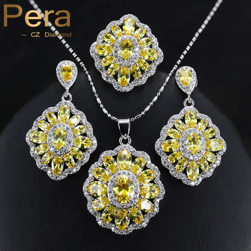 Fashion Ladies 925 Sterling Silver Costume Jewelry Big Square Yellow